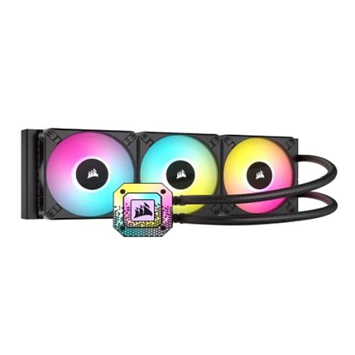 Corsair iCUE H150i ELITE CAPELLIX XT 360mm RGB Liquid CPU Cooler, AF120 RGB ELITE Fans, 33 LED Pump Head, iCUE Controller Included, Black-0